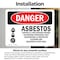 Signmission Asbestos Cancer And Lung Disease Hazard Danger Sign, Vinyl Decal, 14in W x 10in L, 2PK OS-2PACK-DS-D-1014-L-1033 - alternate 6